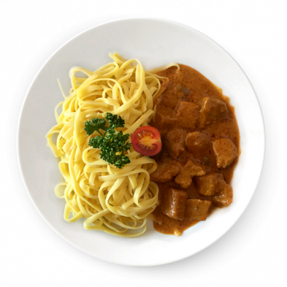 Bravčové ragú s fettuccine cestovinou