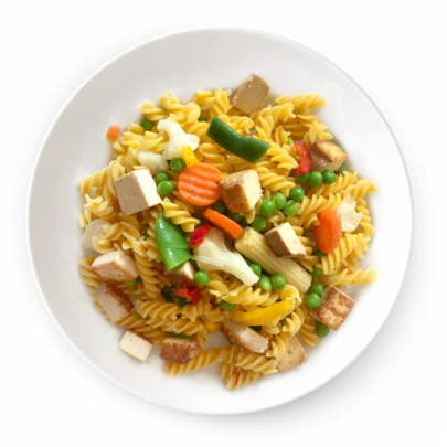 Vegetariáneske Fusilli cestoviny s údeným tofu a syrom Parmezan